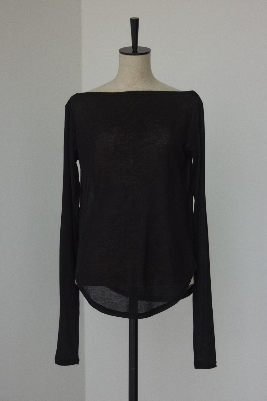 BLACK BY MOUSSY | boat neck sheer tops (Tシャツ・カットソー(長袖
