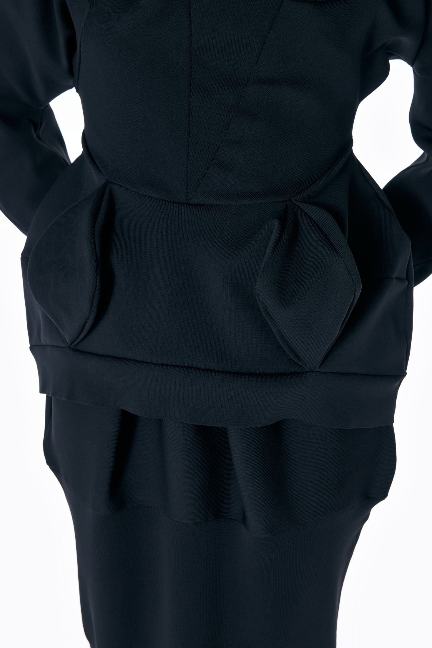 SOLID-PEPLUM PULLOVER