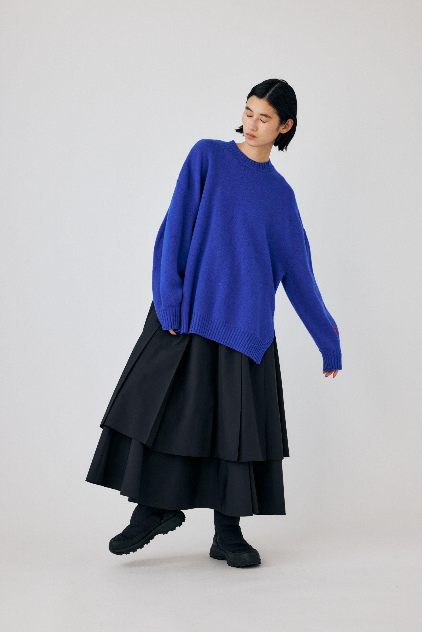 フラワープリント nagonstans layered pleats skirt スカート