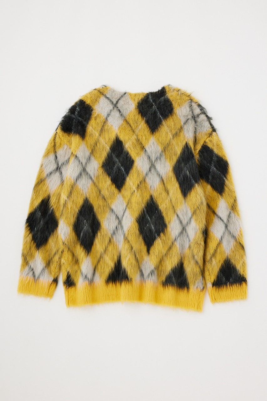 MOUSSY | SHAGGY KNIT ARGYLE カーディガン (カーディガン ) |SHEL 