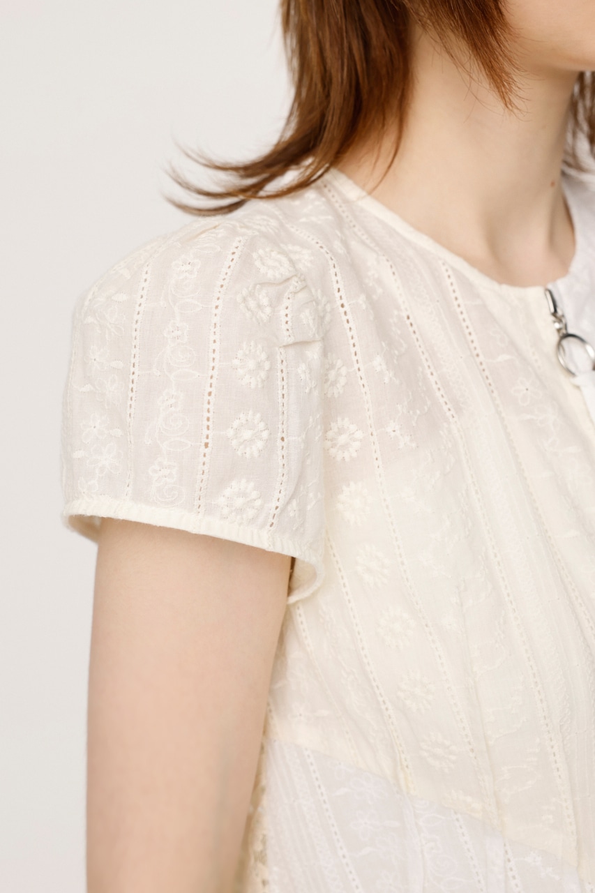 SLY | CAP SLEEVE ZIP LACE トップス (シャツ・ブラウス ) |SHEL'TTER 