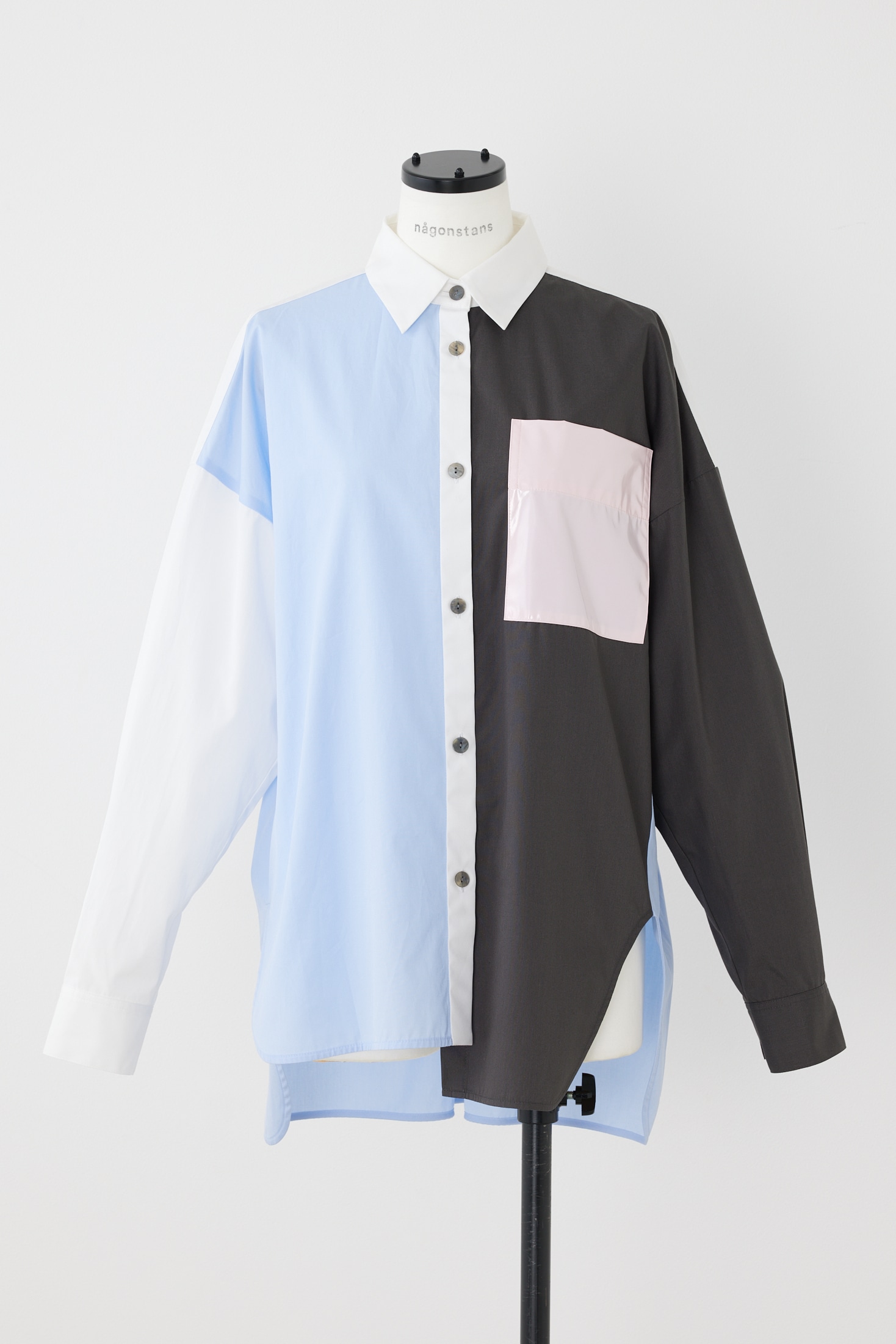 mix fabric shirt