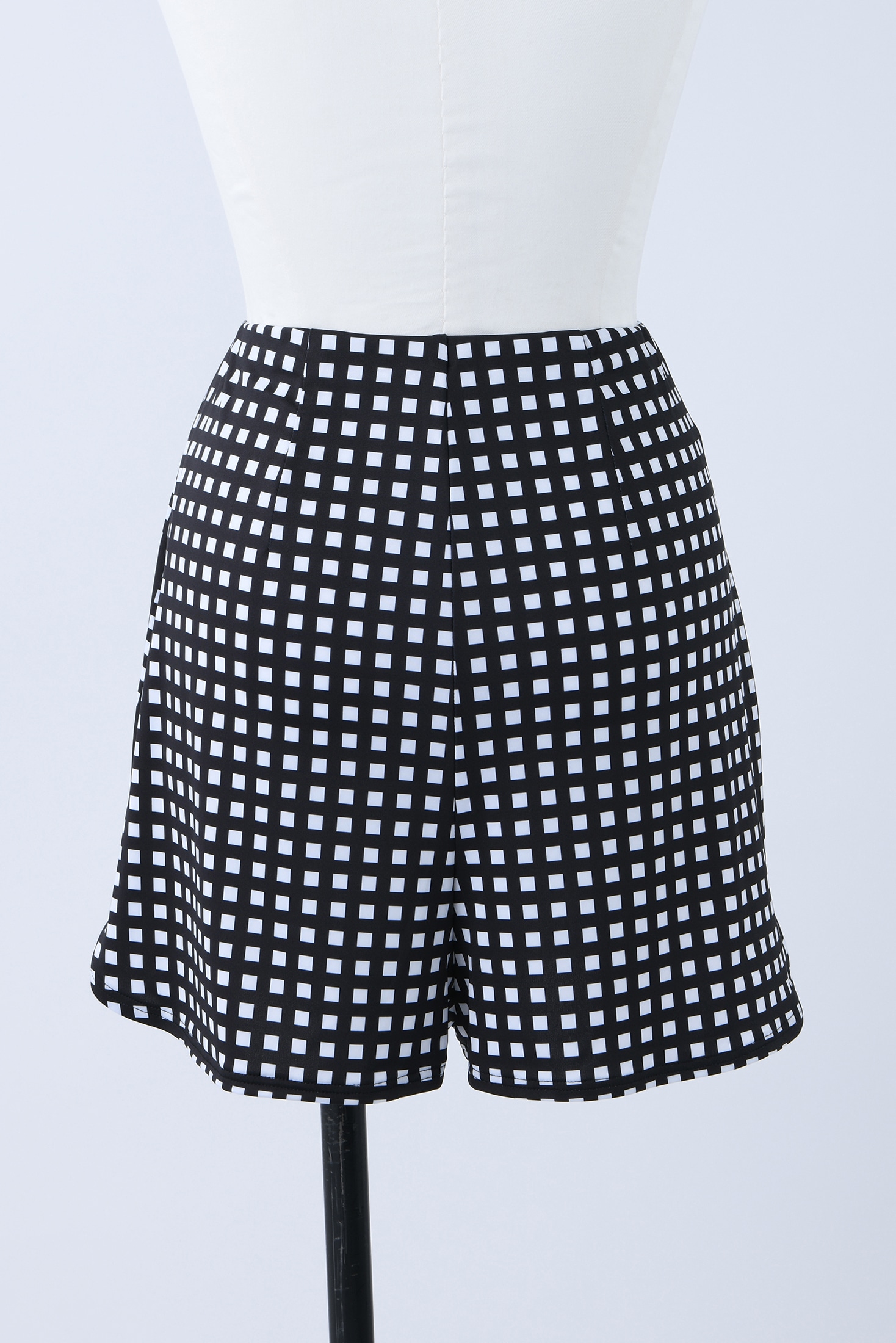 grid check swim round-slit short-pants