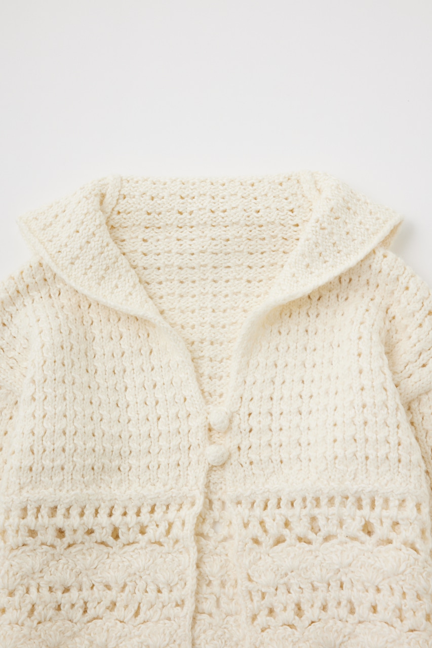 MOUSSY | CROCHET CROPPED KNIT カーディガン (カーディガン ) |SHEL