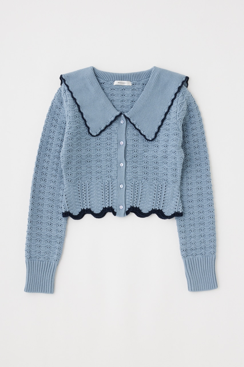 KNIT LACEWORK COLLAR カーディガン