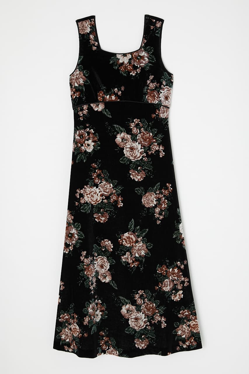 velvet dress with flowers