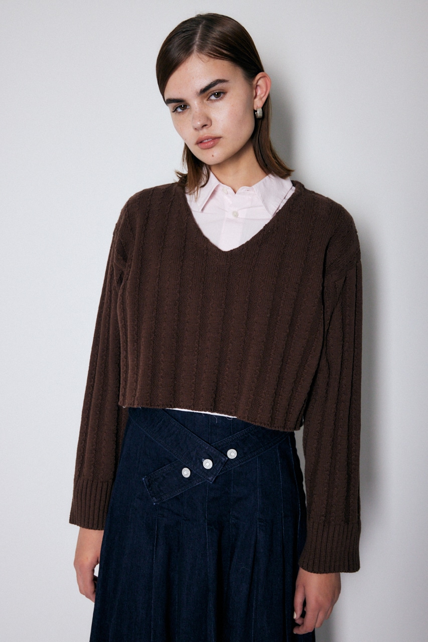 MOUSSY | CROPPED V／N セーター (ニット ) |SHEL'TTER WEBSTORE