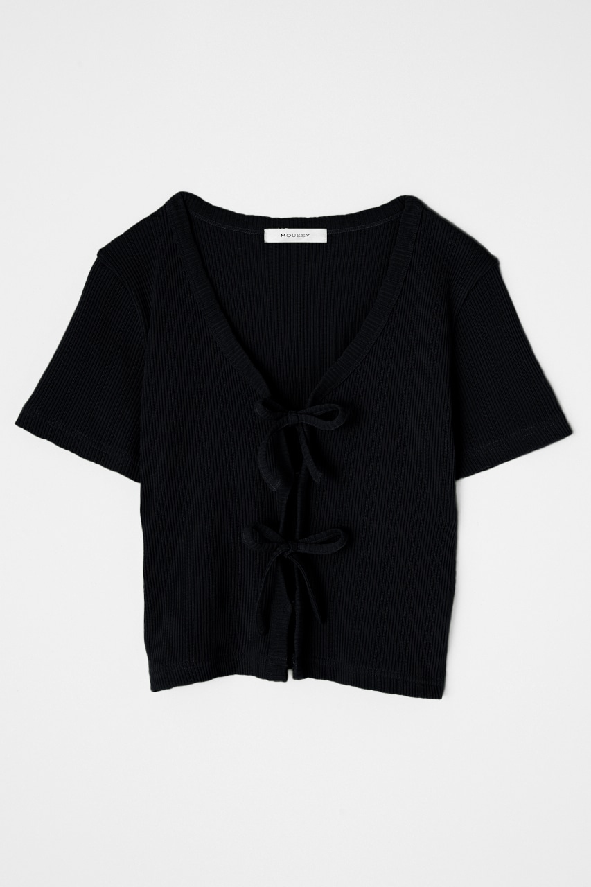 MOUSSY | LW FRONT RIBBON CUT トップス (Tシャツ・カットソー(半袖