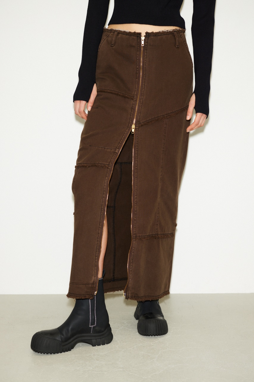 デリケートに方はご遠慮ください定価15万円 ソニアリキエル 羊革 パッチワーク 上質革 ロングスカート