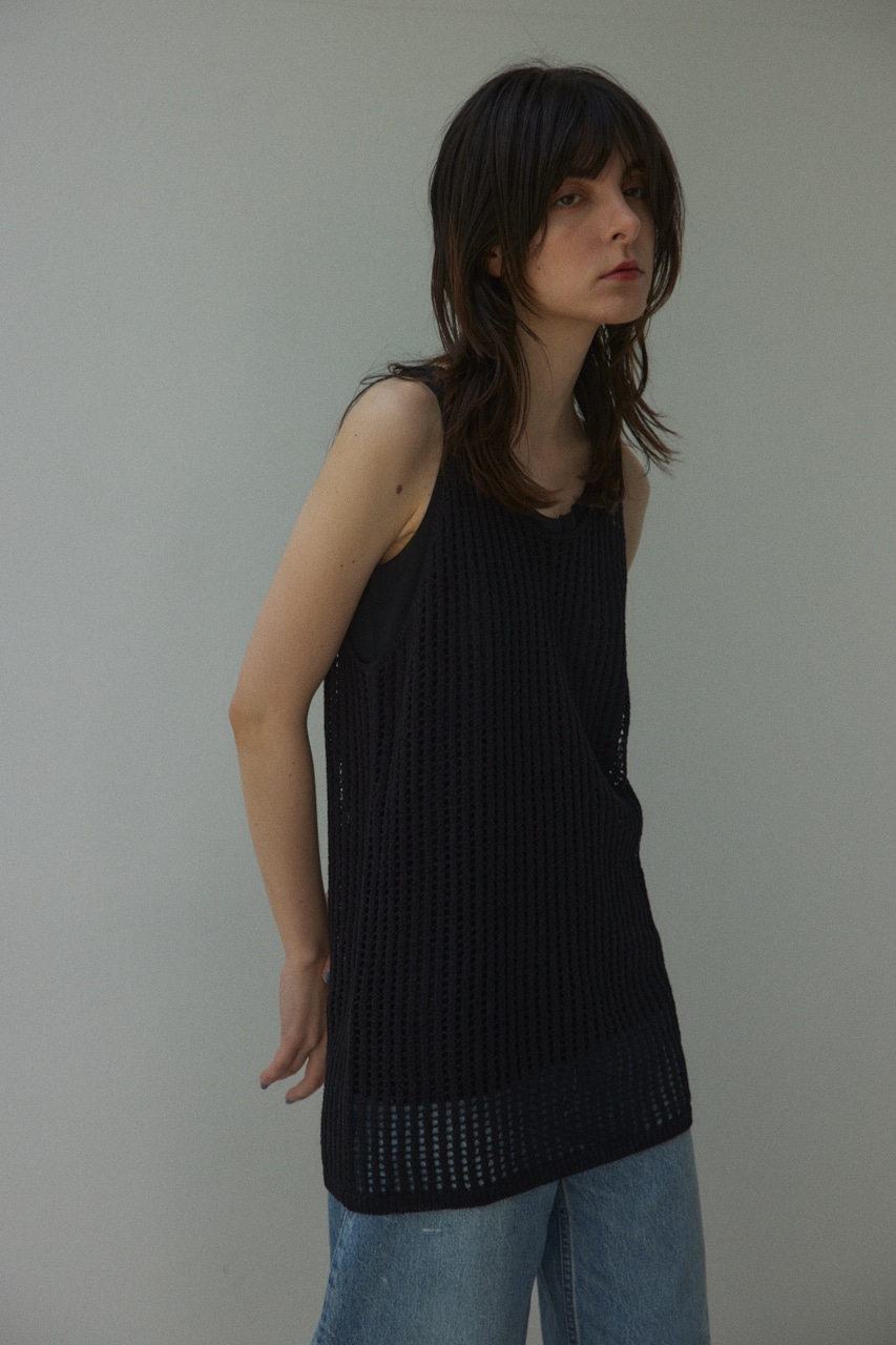 BLACK BY MOUSSY | mesh knit tanktop (タンクトップ ) |SHEL'TTER