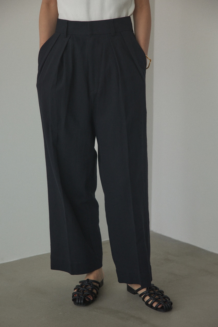 cotton linen tuck pants