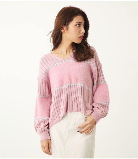 シャギーリブコンビKnit TOP