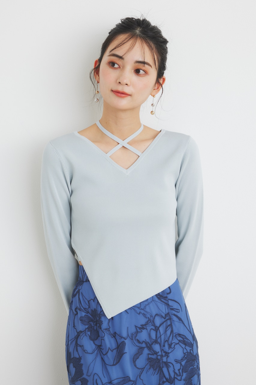 rienda | アシンメトリーストリングKnit TOP (ニット ) |SHEL'TTER