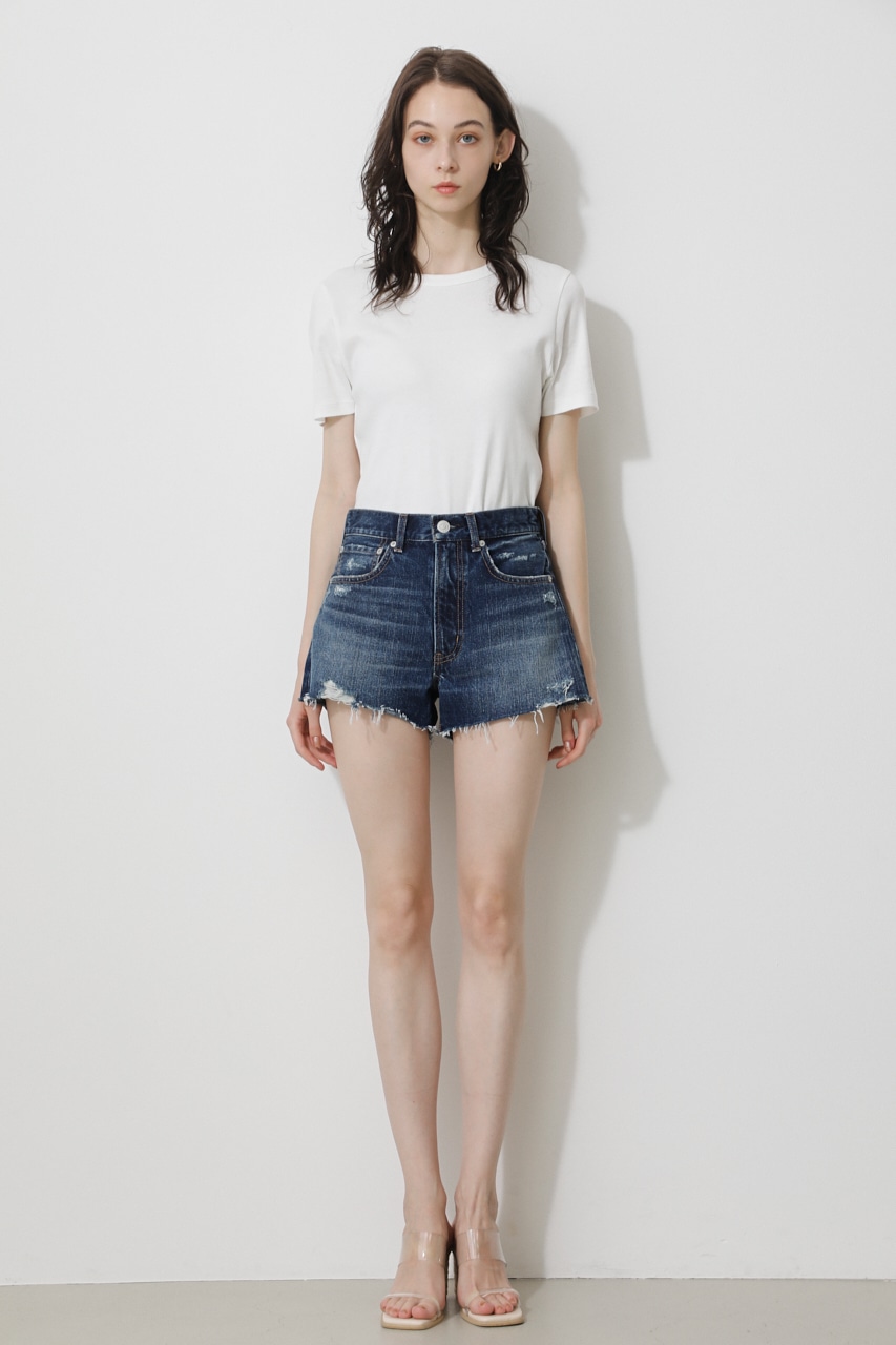 AZUL BY MOUSSY | CUTOFF DENIM SHORT PANTS (ショートパンツ ) |SHEL