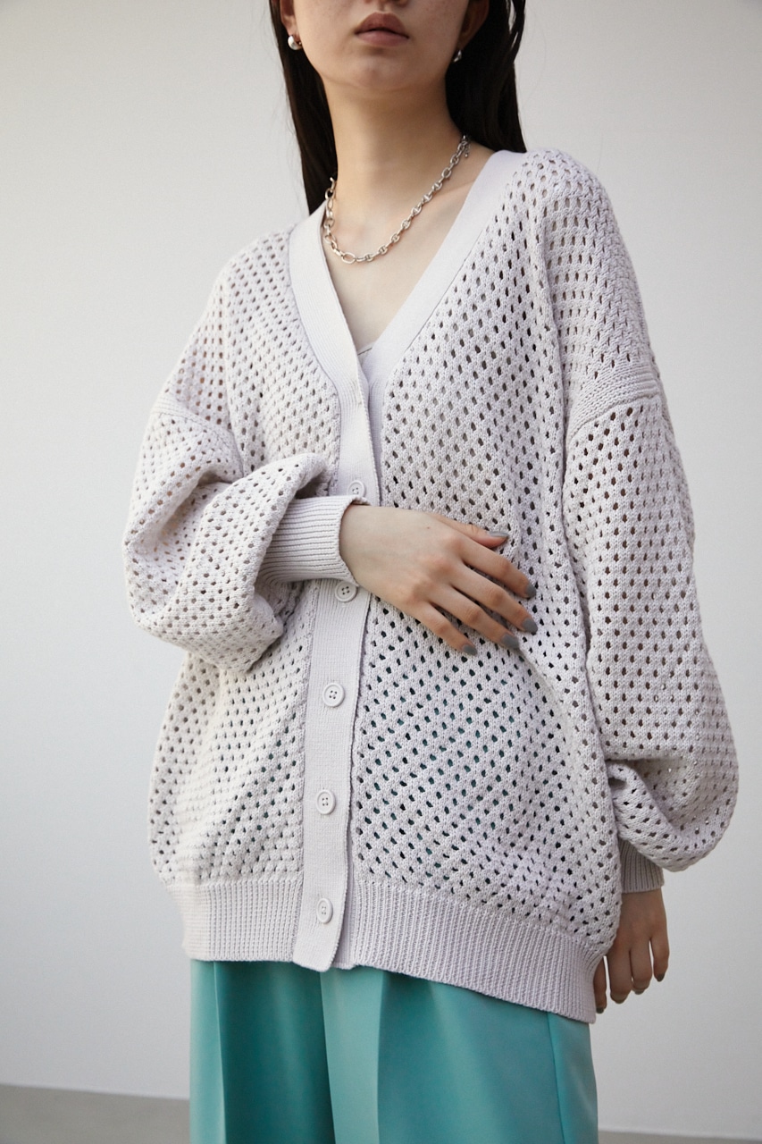 AZUL BY MOUSSY | MESH KNIT CARDIGAN (カーディガン ) |SHEL'TTER