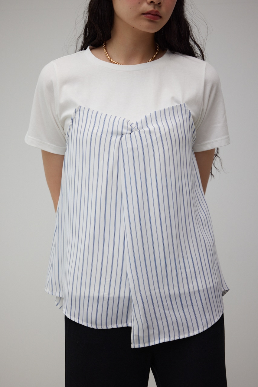 AZUL BY MOUSSY | STRIPE BUSTIER LAYERED TOPS (Tシャツ・カットソー