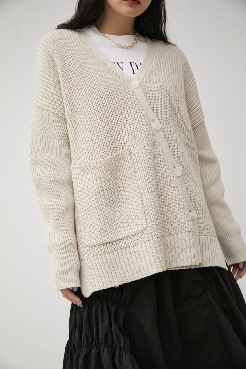 ASYMMETRY BUTTON CARDIGAN