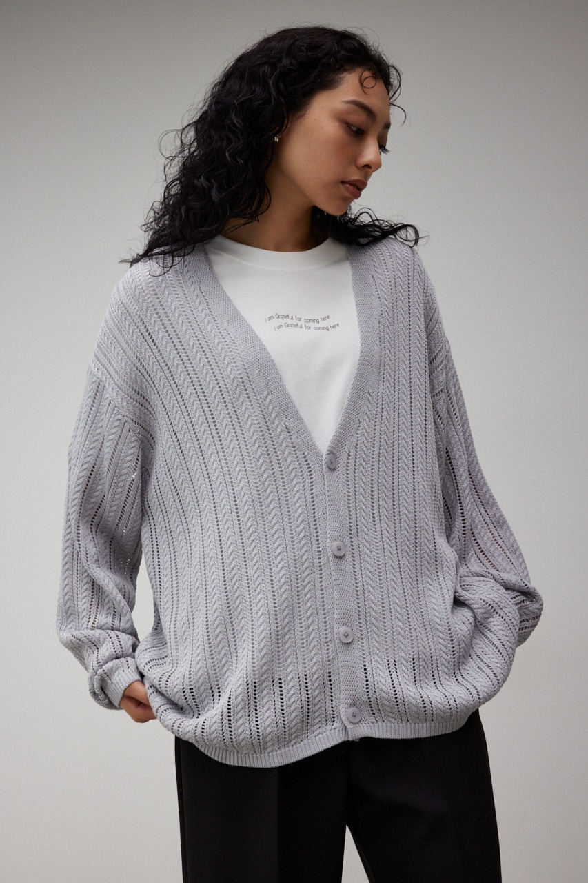 AZUL BY MOUSSY | OPENWORK KNIT CARDIGAN (カーディガン ) |SHEL'TTER 