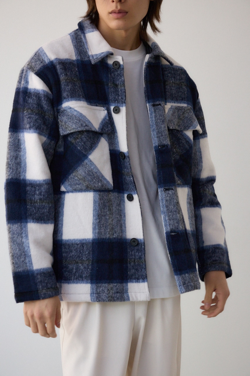 AZUL BY MOUSSY シャギーチェック中綿シャウター