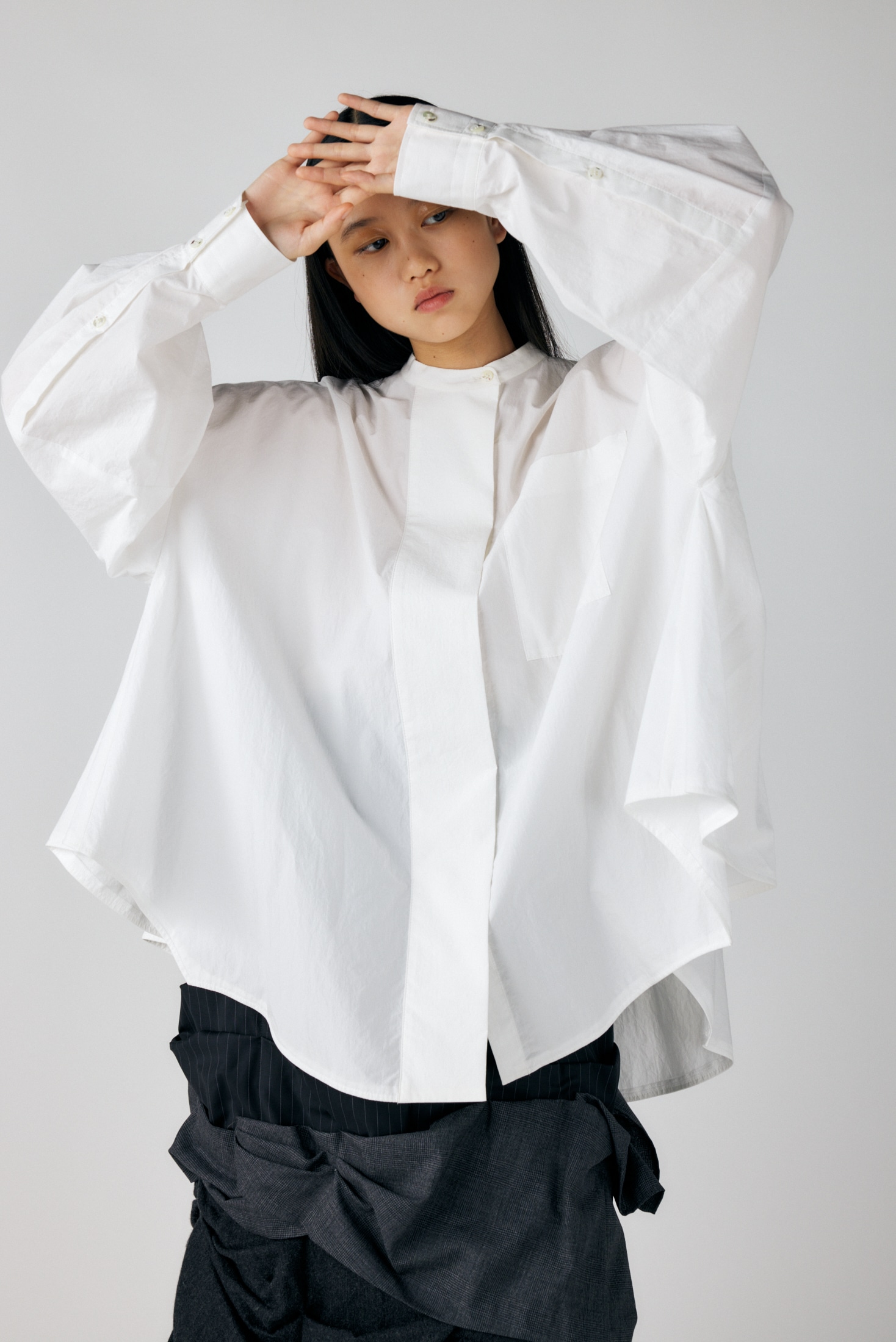 JOYCE ストライプ プリーツBIG SHIRT - トップス