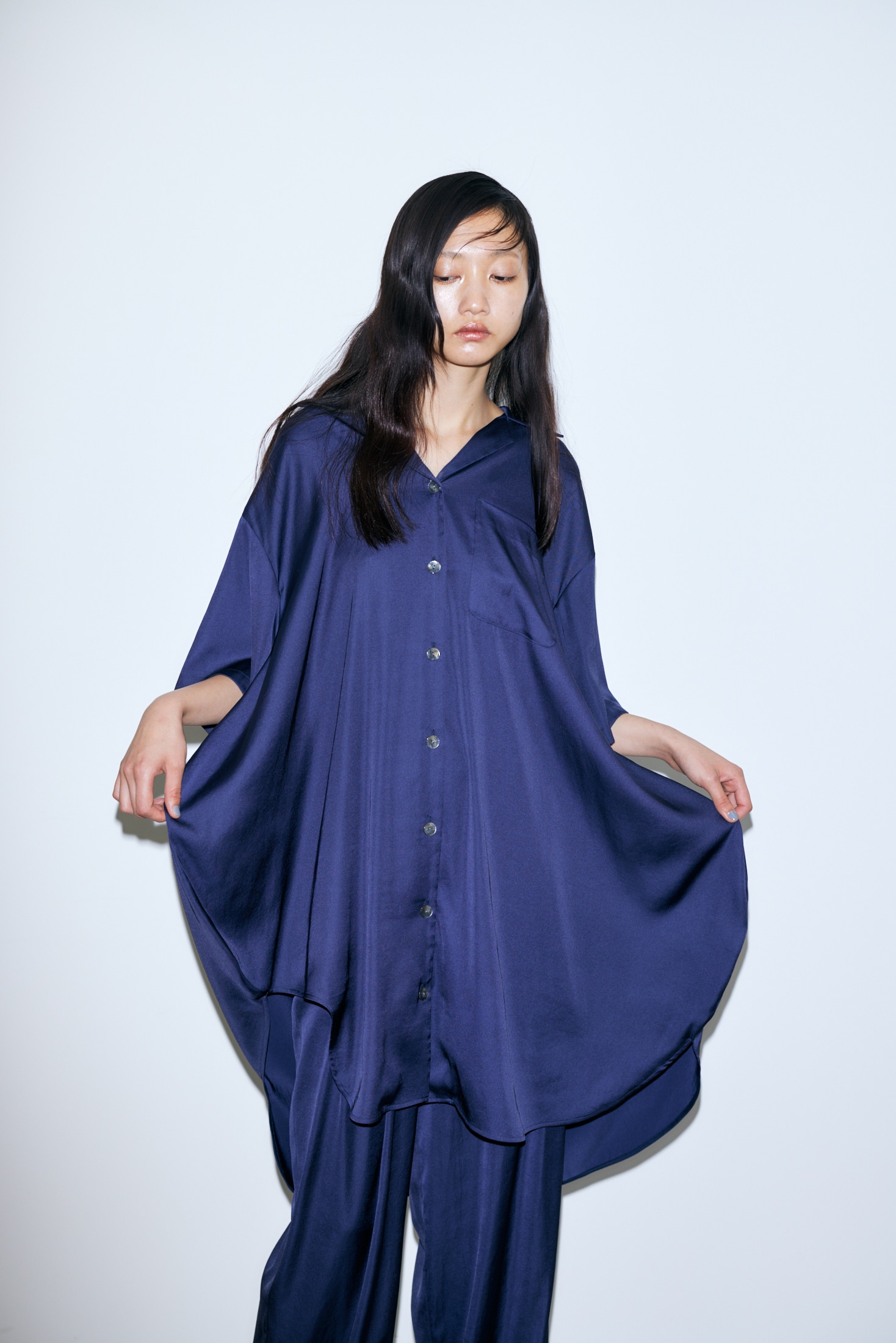 ENFOLD ASYMMETRY CIRCLE SHIRT CARDIGAN - トップス