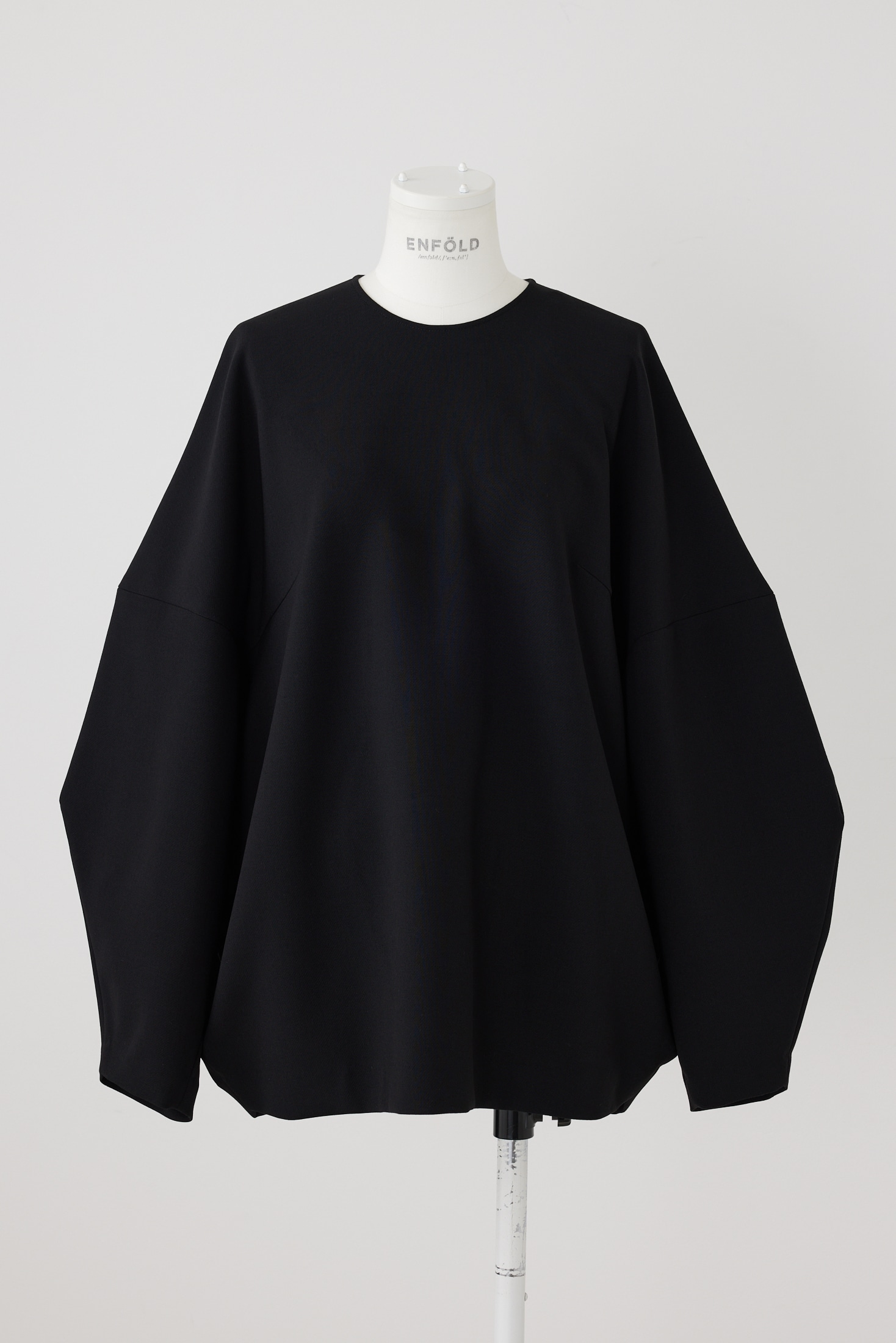 ENFOLD◇23AW RAMBUS PULLOVER 長袖ブラウス 38 ポリエステル BLK