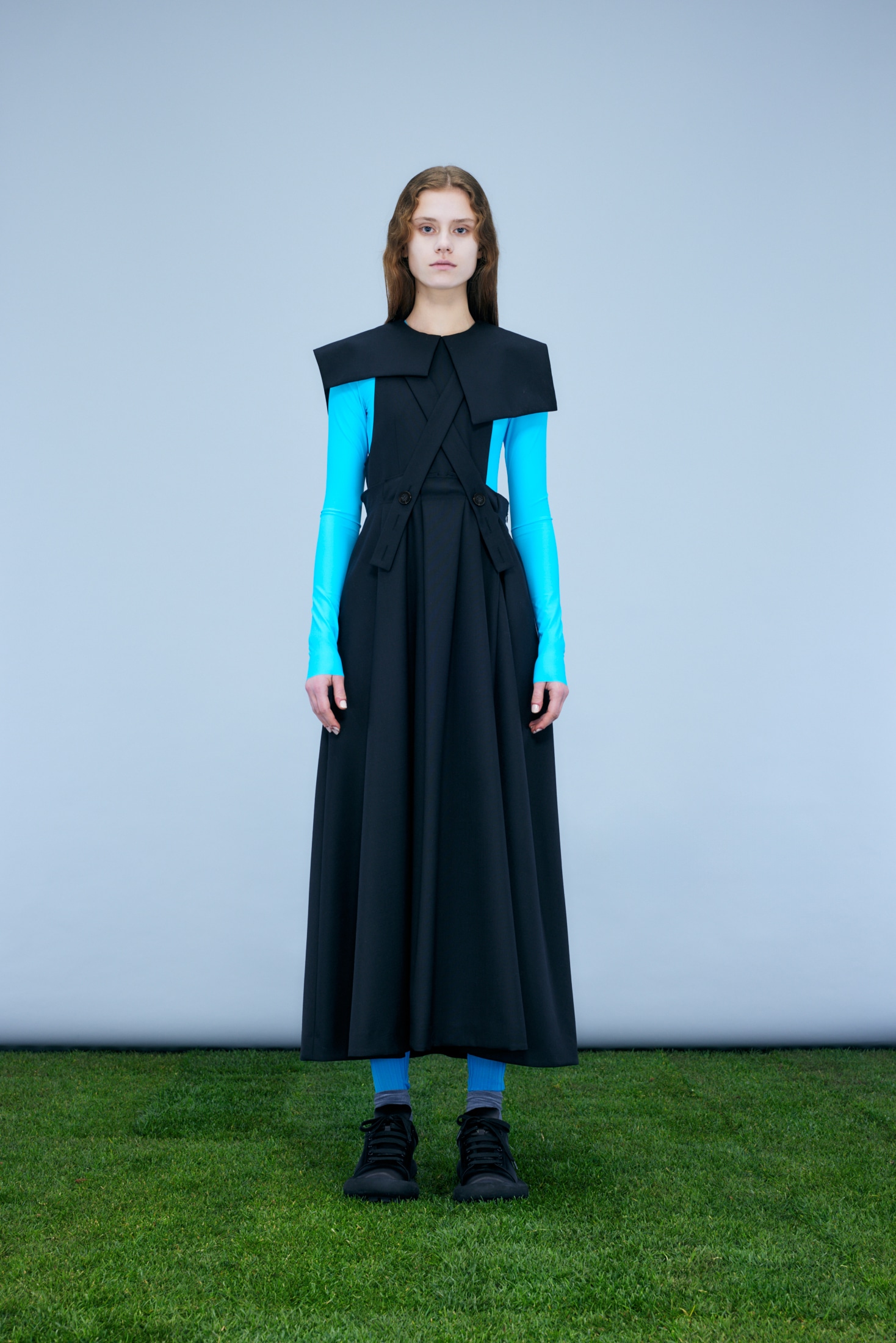 ASYMMETRY-COLLAR JUMPER-SKIRT｜36｜BLK｜SKIRT｜|ENFÖLD