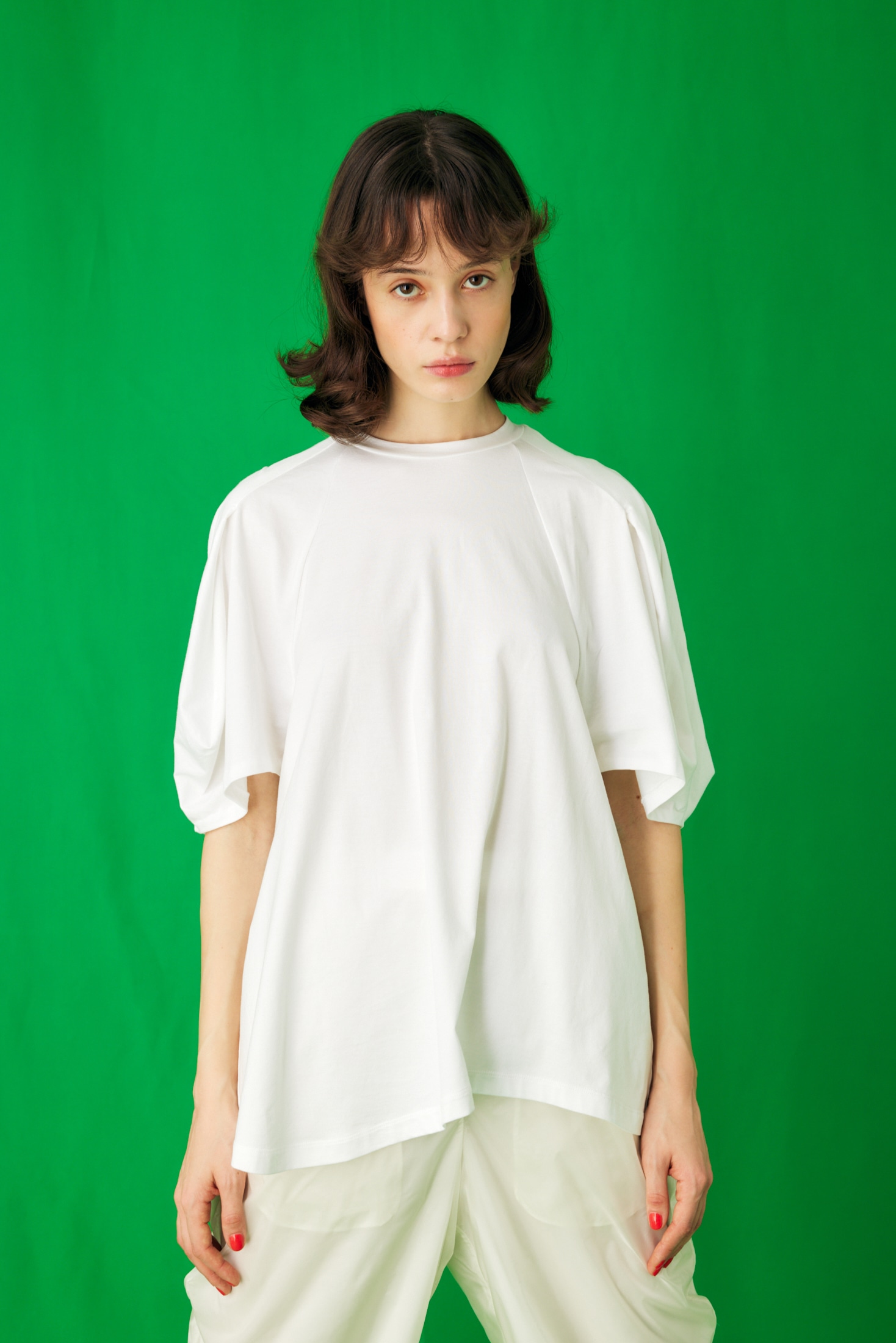 FLOWER-SLEEVE PULLOVER｜38｜WHT｜CUT AND SEWN｜|ENFÖLD OFFICIAL