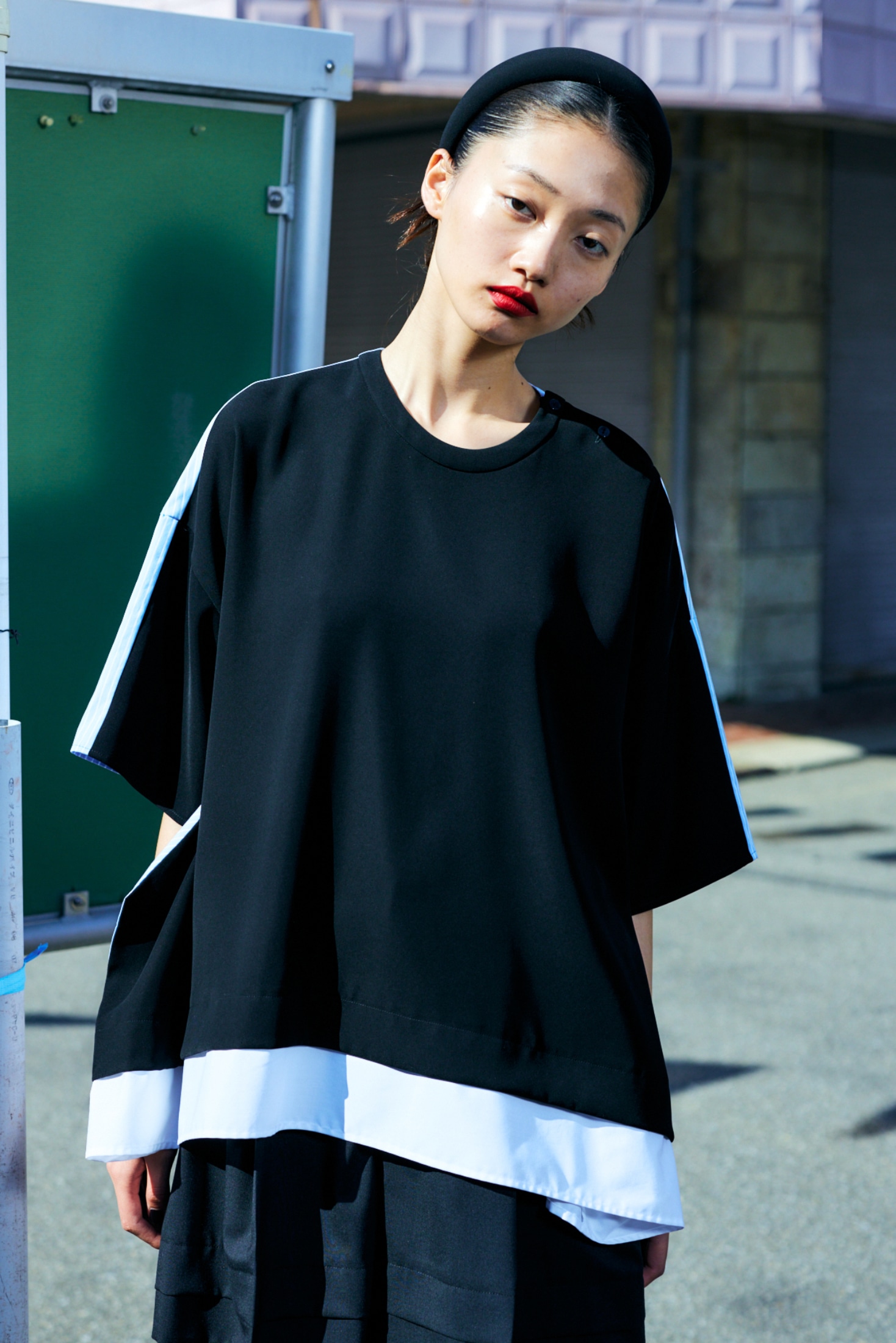 SHIRT COMBI PULLOVER｜38｜BLK｜SHIRTS AND BLOUSES｜|ENFÖLD OFFICIAL ONLINE  STORE | エンフォルド公式通販