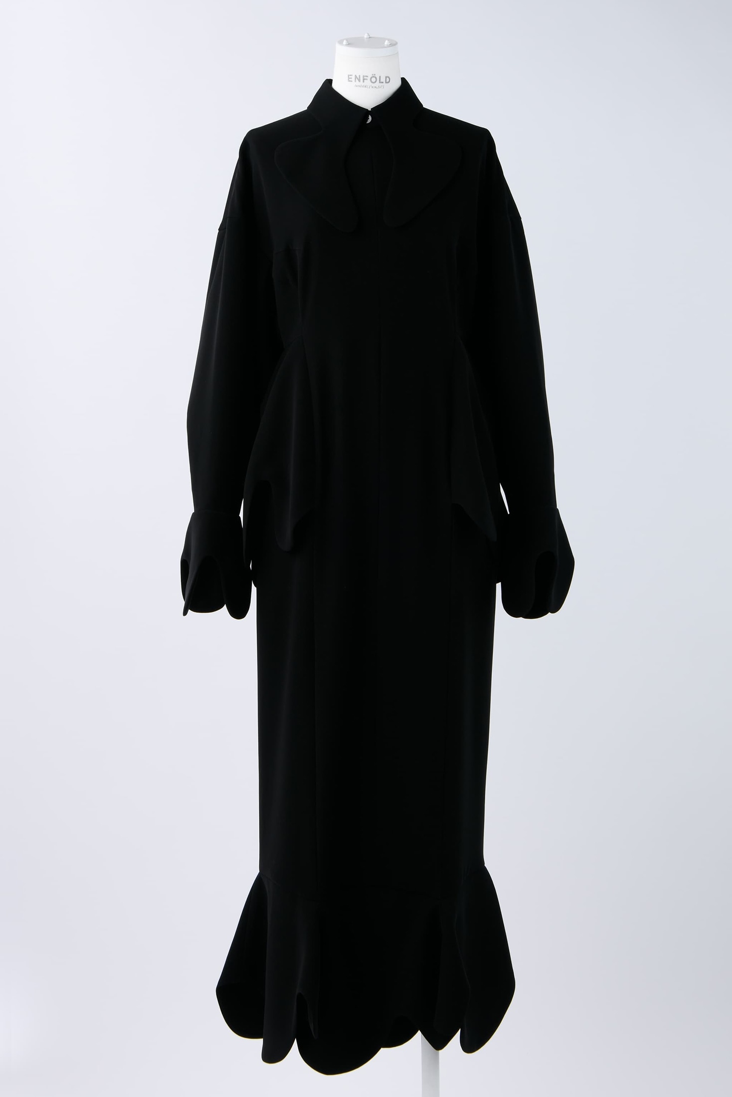 肩幅56cmENFOLD エンフォルド DRIP-COLLAR DRESS デザイン ドレス