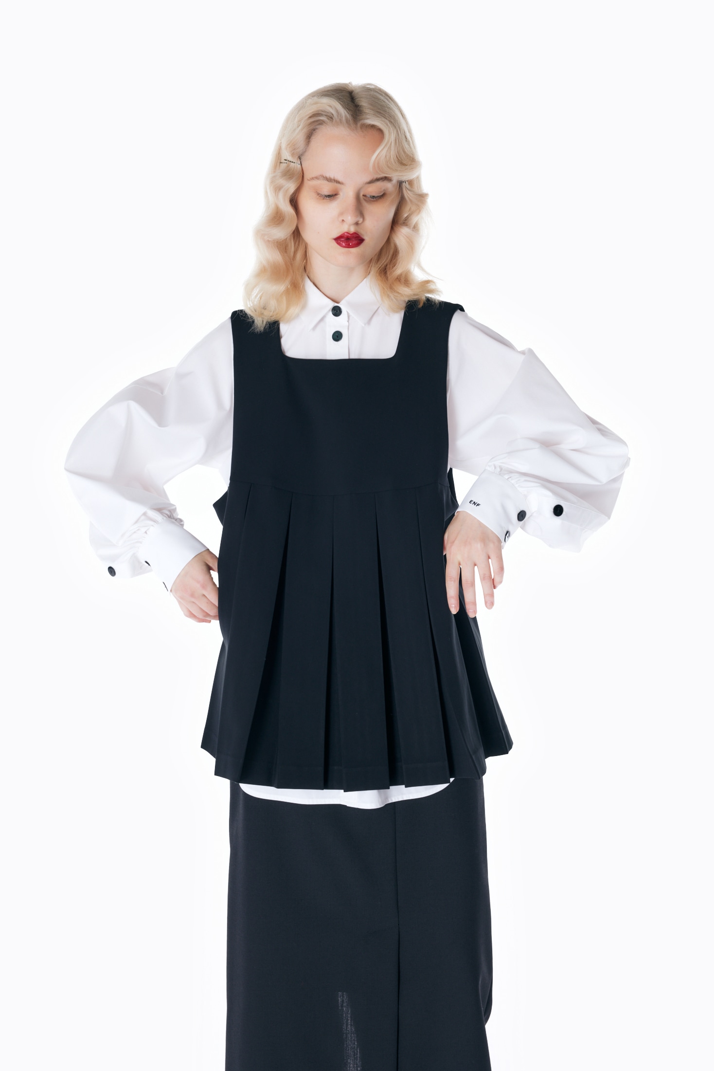 PLEATS TWO-WAY VEST｜38｜BLK｜SHIRTS AND BLOUSES｜|ENFÖLD OFFICIAL 