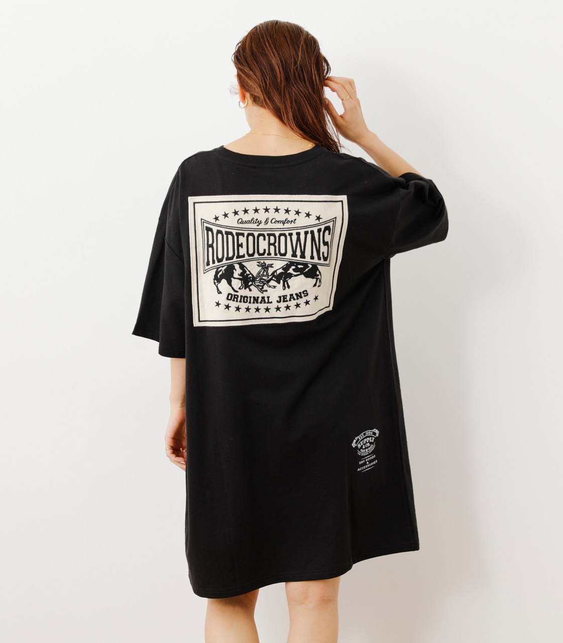 コーデュロイパッチTシャツワンピース