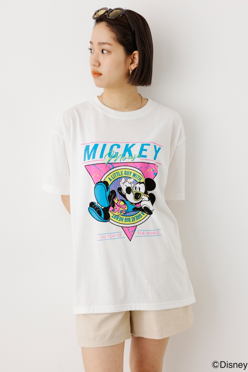 （WEB限定）(MICKEY) NEON SURF Tシャツ