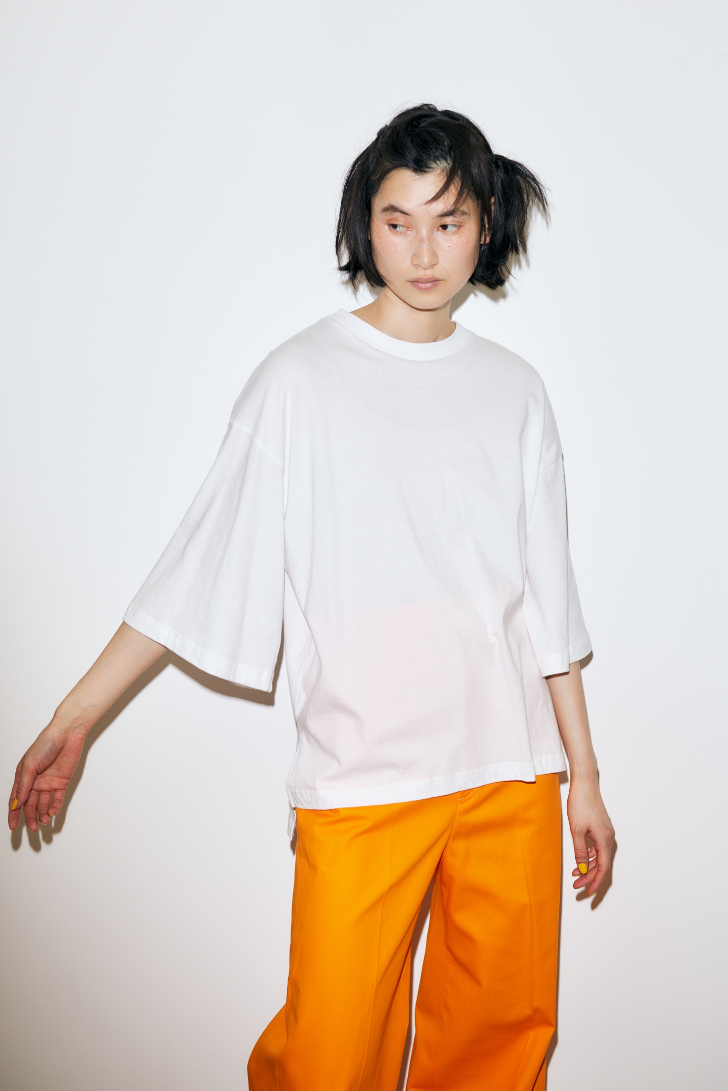 wide-sleeves t-shirt｜M｜WHT｜cut and sewn｜någonstans official