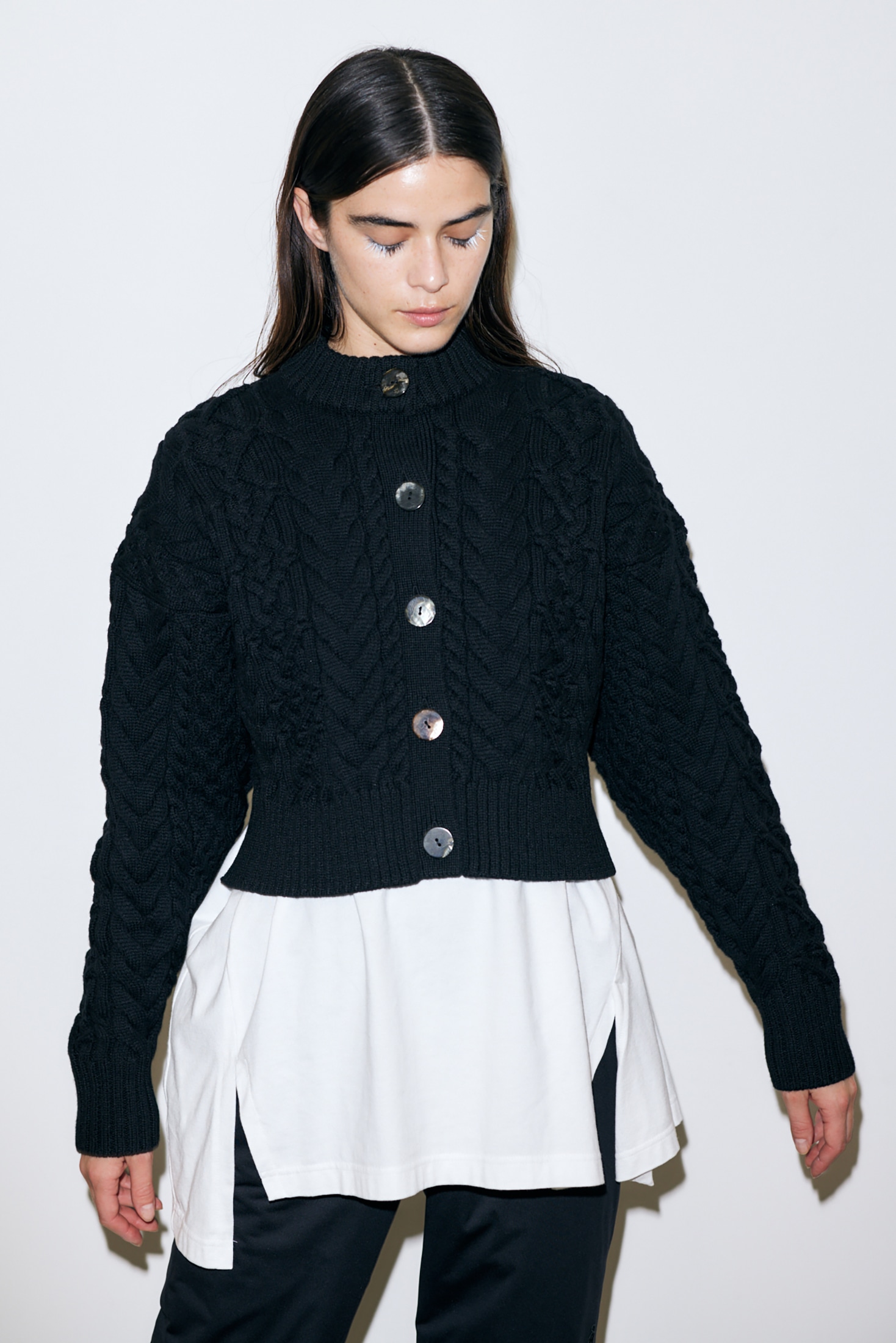 cable knit cardigan｜M｜WHT｜knit wear｜någonstans official online