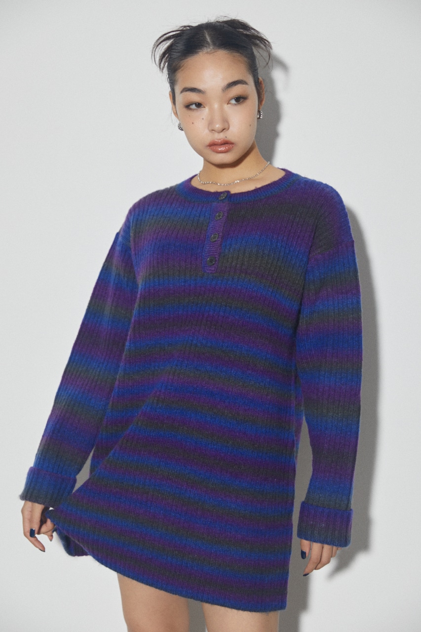 LAGUA GEM | MIX KNIT M/OP (ワンピース(ミニ・ミディアム） ) |SHEL