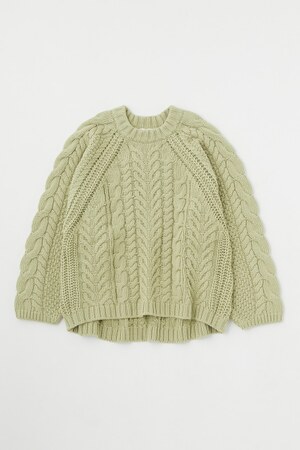 RAGLAN SLEEVE CABLE ニット