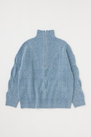 HALF ZIP CABLE ニット