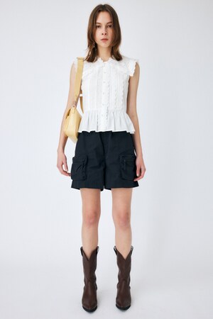 COTTON EYELET SLEEVELESS ブラウス