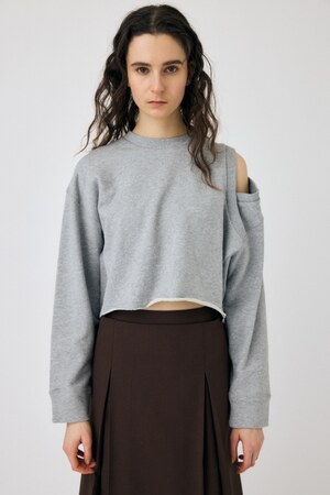 MOUSSY | SHOULDER CUT CROPPED トップス (スウェット・パーカー 
