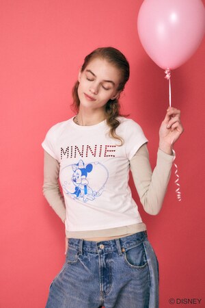 Disney SERIES CREATED by MOUSSY | MD GLITTER Tシャツ / MINNIE (T 