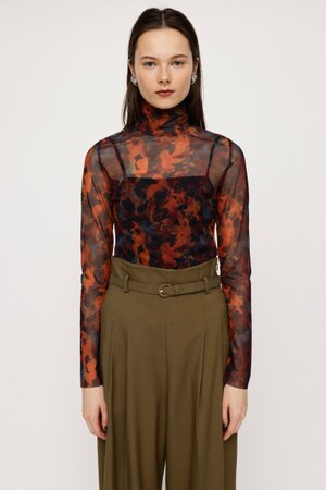 SLY | SHEER MESH FLOWER トップス (Tシャツ・カットソー(長袖 