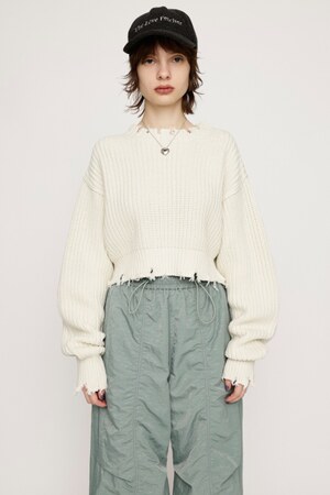 SLY | DAMAGE CROPPED KNIT トップス (ニット ) |SHEL'TTER WEBSTORE