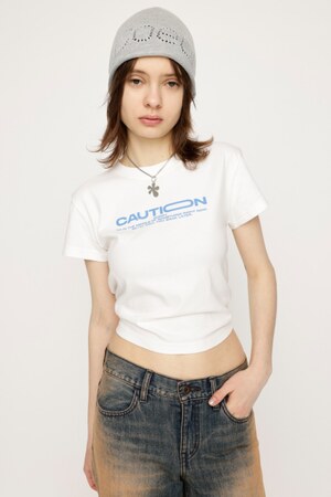 SLY | CAUTION LOGO COMPACT Tシャツ (Tシャツ・カットソー(半袖 