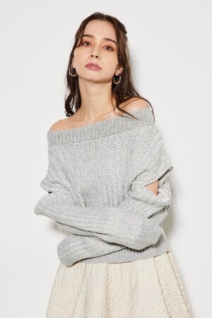 rienda | 2WAYショルダーツィードKnitTOP (ニット ) |SHEL'TTER WEBSTORE