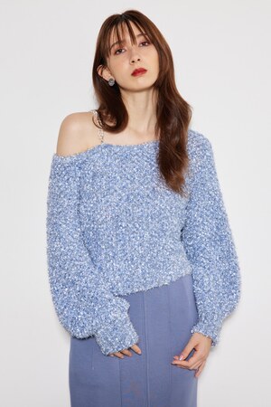 2WAYミックスフェザーラメKnit TOP