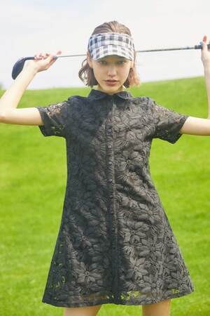 【RIENDA GOLF】LACE ポロワンピース