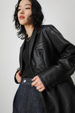 AZUL BY MOUSSY | FAUX LEATHER TAILORED JACKET (ジャケット ) |SHEL