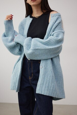 AZUL BY MOUSSY | クルーネックオーバーニットカーディガン