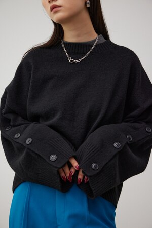 AZUL BY MOUSSY | ボタンスリーブクロップドニットトップス (ニット